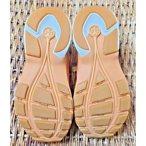 Tory Burch Good Luck Trainer Sneaker 6.5 Peach Parfait Platform Chunky Athleisur - Picture 12 of 12